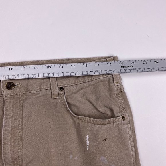 Paint Splattered Carhartt B159 GKH Loose Carpenter Work Pants Mens 38 x 32 Tan - Picture 9 of 13